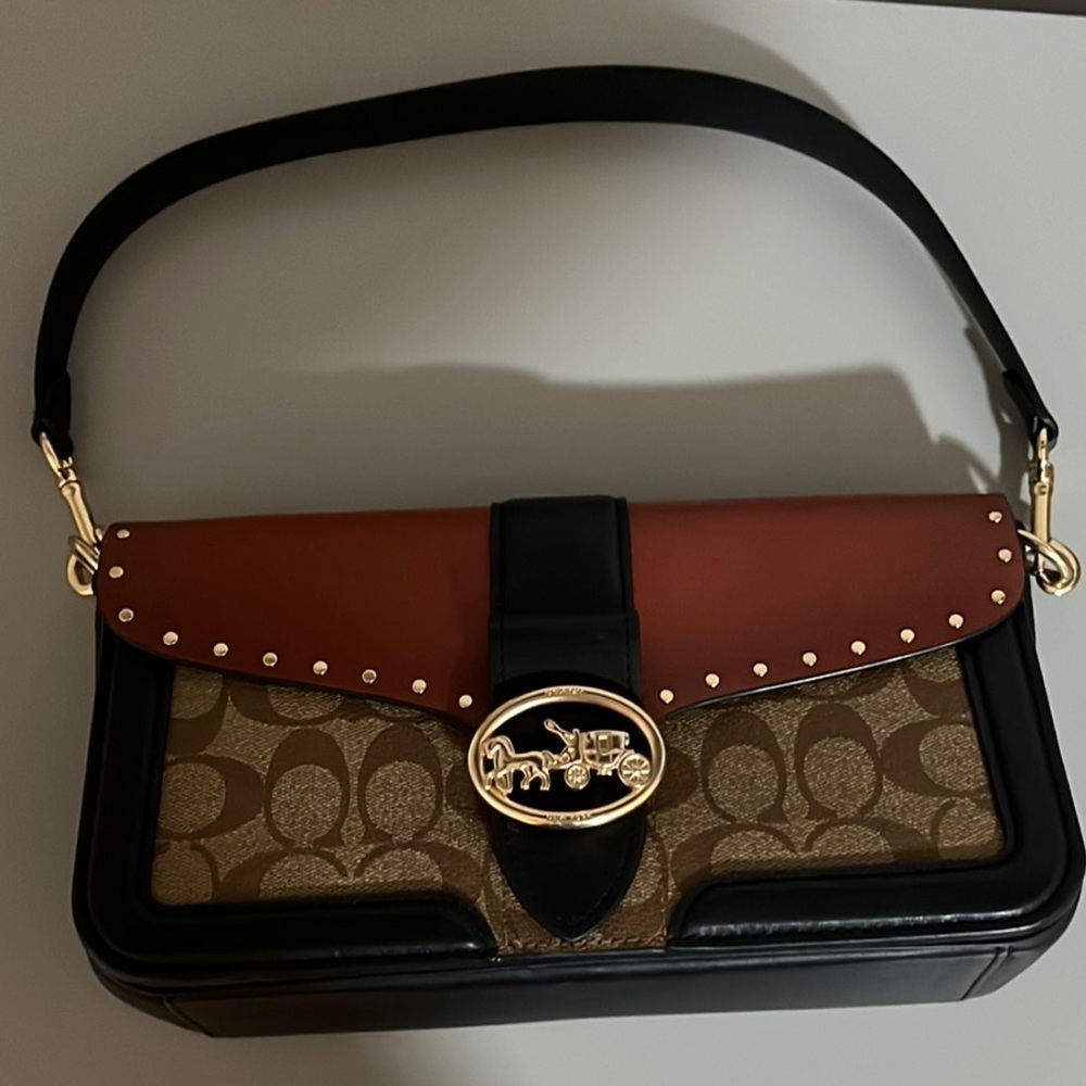 Coach Brown and Black Shoulder and Crossbody Bag